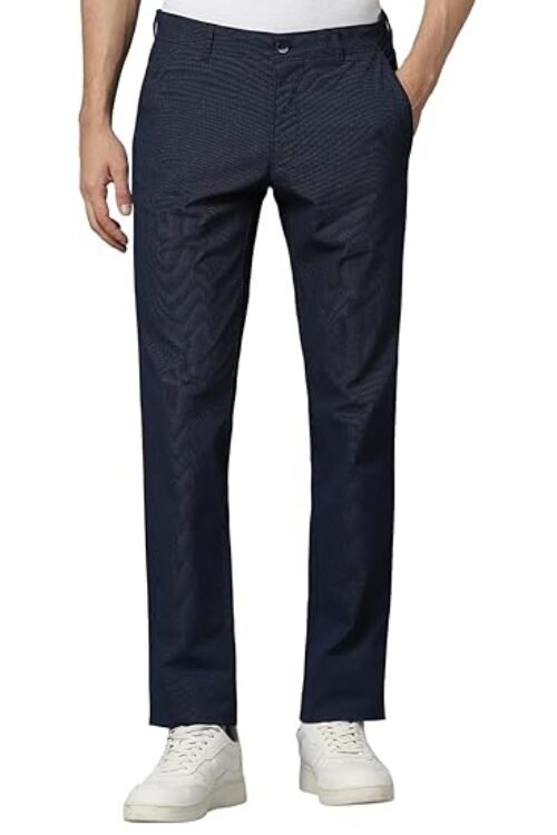 LP Slim Fit Textured Cotton Blend Casual Trousers