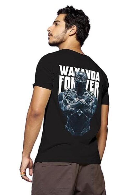 Men’s Graphic Printed 100% Cotton T-Shirt – Regular Fit, Round Neck, Half Sleeves