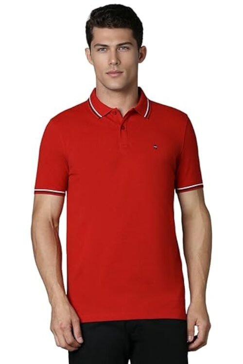 LP Men Slim Fit Solid 100% Cotton, Pique Polo T-Shirt