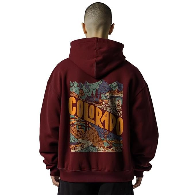 NOBERO Oversized Hoodies for Man Stylish | 280 GSM Rich Cotton Fleece Printed Oversized Fit Hooded Full Sleeve Oversized Sweatshirt for Men | Stylish Casual Wear Winter Hoodies for Men