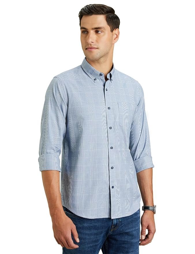 Symbol Premium Men's Stylish Checkered Casual Shirt - Regular Fit | Full Sleeve | Pure Cotton | Smart Casual Wear (Available in Plus Sizes)