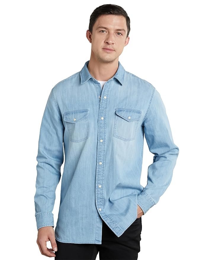 Symbol Premium Men’s Casual Cotton Denim Shirt (Regular Fit)