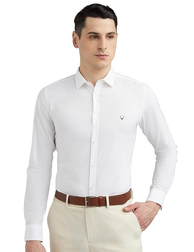Allen Solly Men Cotton Plain Slim Fit Shirt