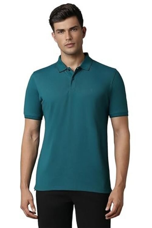 LP Men Regular Fit Solid Added Stretch for Comfort Polo T-Shirt