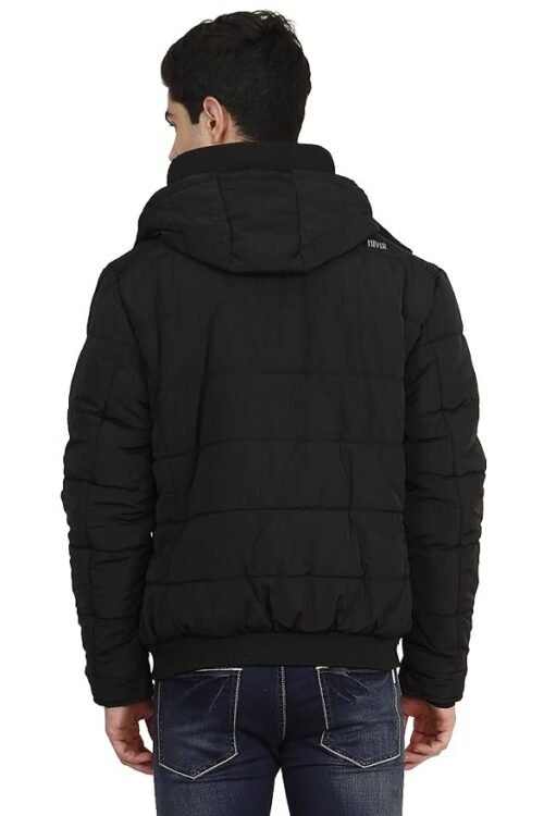 HIVER Men’s Nylon Jacket Water Proof Full-Sleeved Winter Jacket with Hood For Minus Degree